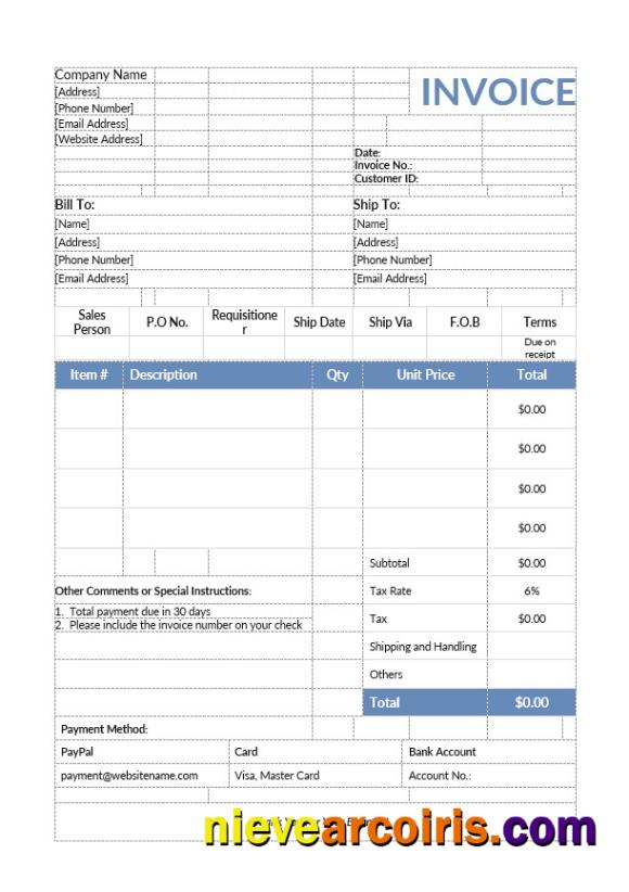 Product Sales Invoice